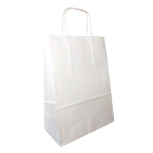 Torba Papierowa STANDARD PLUS - Biały gładki papier - Uchwyt skręcany STANDARD PLUS - obrazek 2