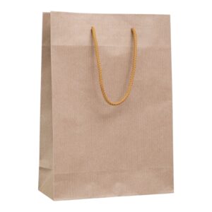 Torby papierowe Kraft PRESTIGE 24x9x32 cm (A4) - BRĄZ - 10 szt. - obrazek 1
