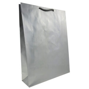 Torby papierowe Laminowane Premium 30x9x40 cm (A3) - SREBRNE - 10 szt. - obrazek 1