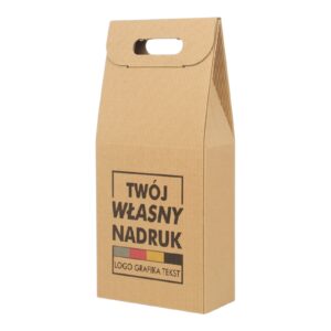 Pudełko na 2 wina z Okienkiem Opakowanie BRĄZOWA MIKROFALA z TWOIM nadrukiem FULL KOLOR - 10 szt - obrazek 1