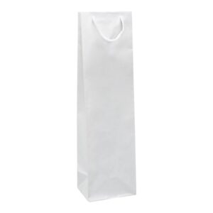 Torby papierowe na Wino Papier Kraft PRESTIGE 11x9x40 cm - BIAŁE - 10 szt. - obrazek 1