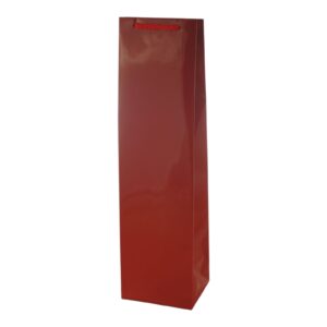 Torby papierowe Laminowane Premium 11x9x40 cm (Butelka) - CZERWONE - 10 szt. - obrazek 1