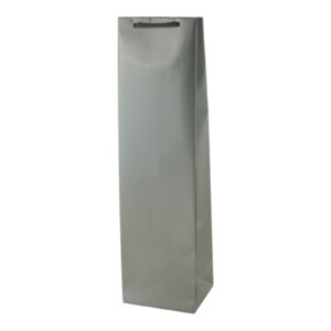 Torby papierowe Laminowane Premium 11x9x40 cm (Butelka) - SREBRNE - 10 szt. - obrazek 1